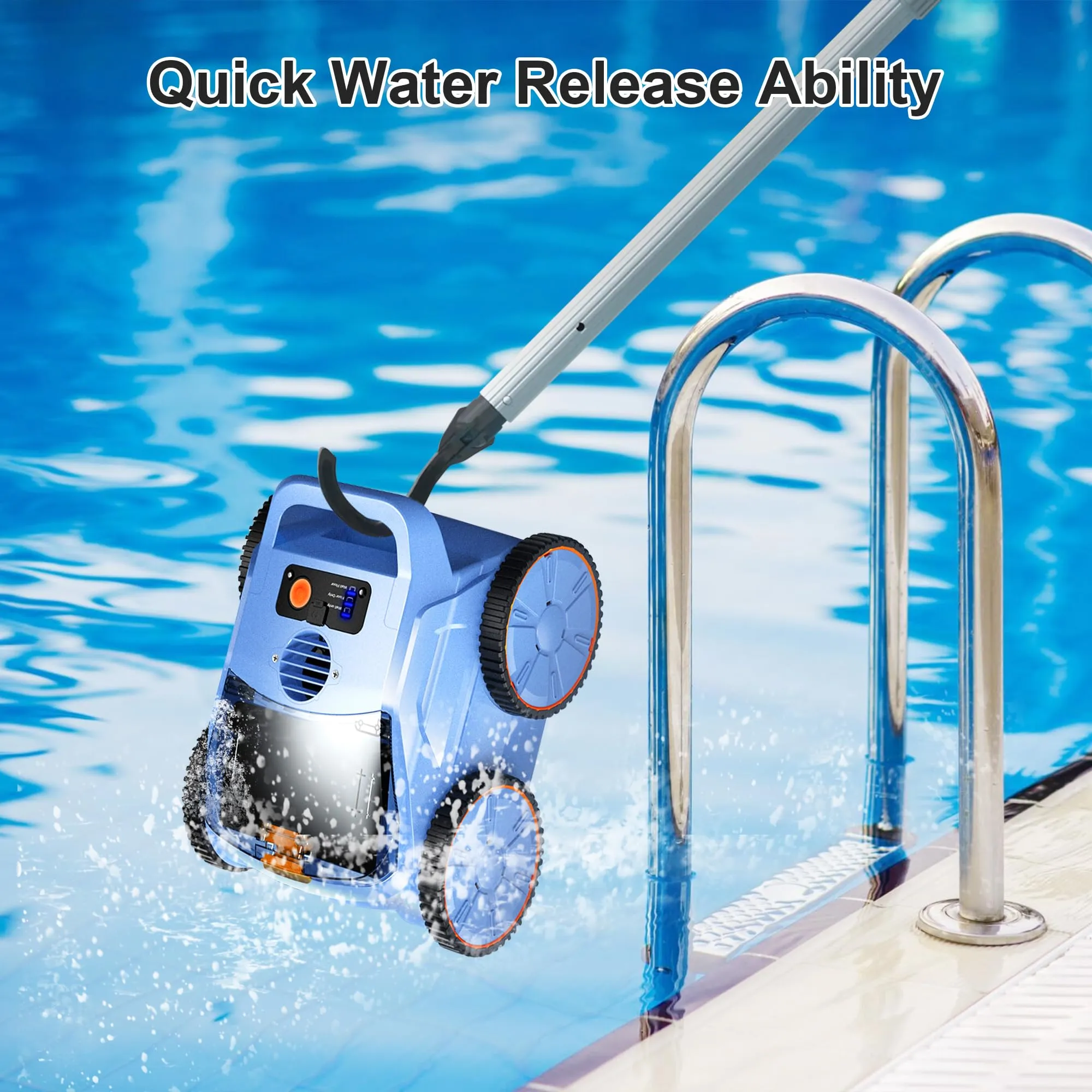 (2025 New) Robotic Pool Vacuum, Robotic Pool Cleaner for Inground Pools, Smart Navigation, Floor/Wall/Waterline Cleaning, 150 Mins Runtime for Pool Up to 2000 Sq.ft