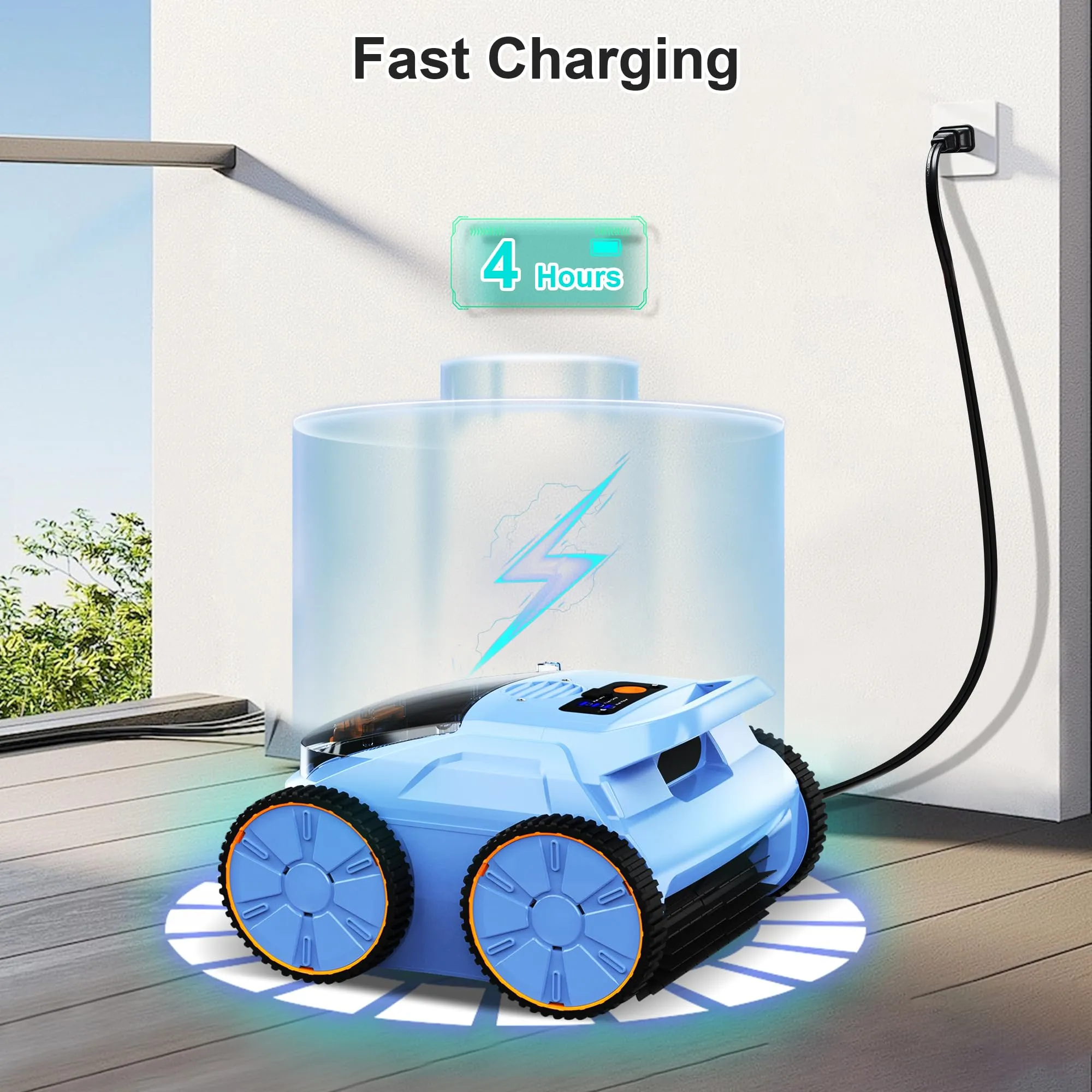 (2025 New) Robotic Pool Vacuum, Robotic Pool Cleaner for Inground Pools, Smart Navigation, Floor/Wall/Waterline Cleaning, 150 Mins Runtime for Pool Up to 2000 Sq.ft