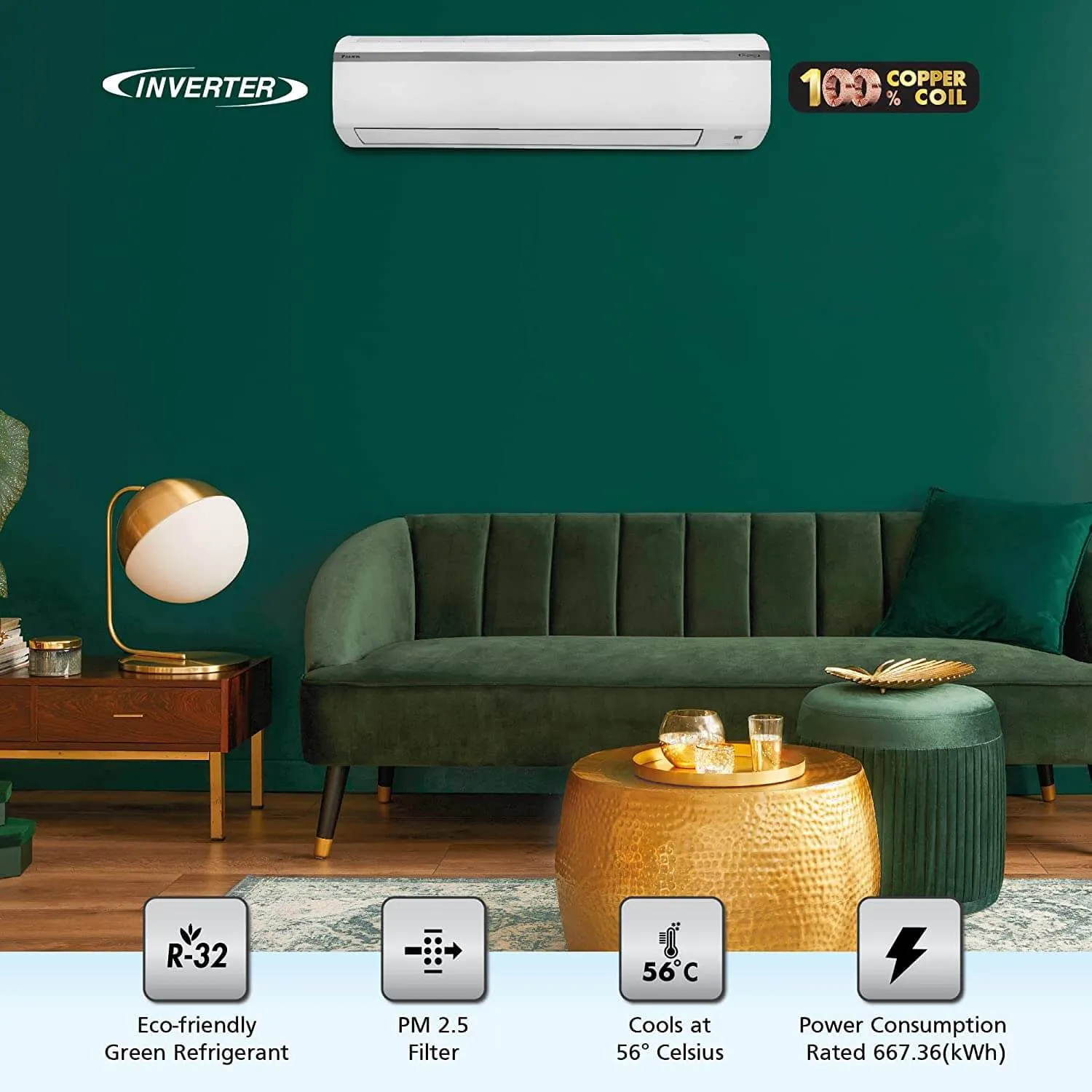 Daikin FTKF50UV16 1.5 Ton 5 Star Split Inverter AC Heavy Duty