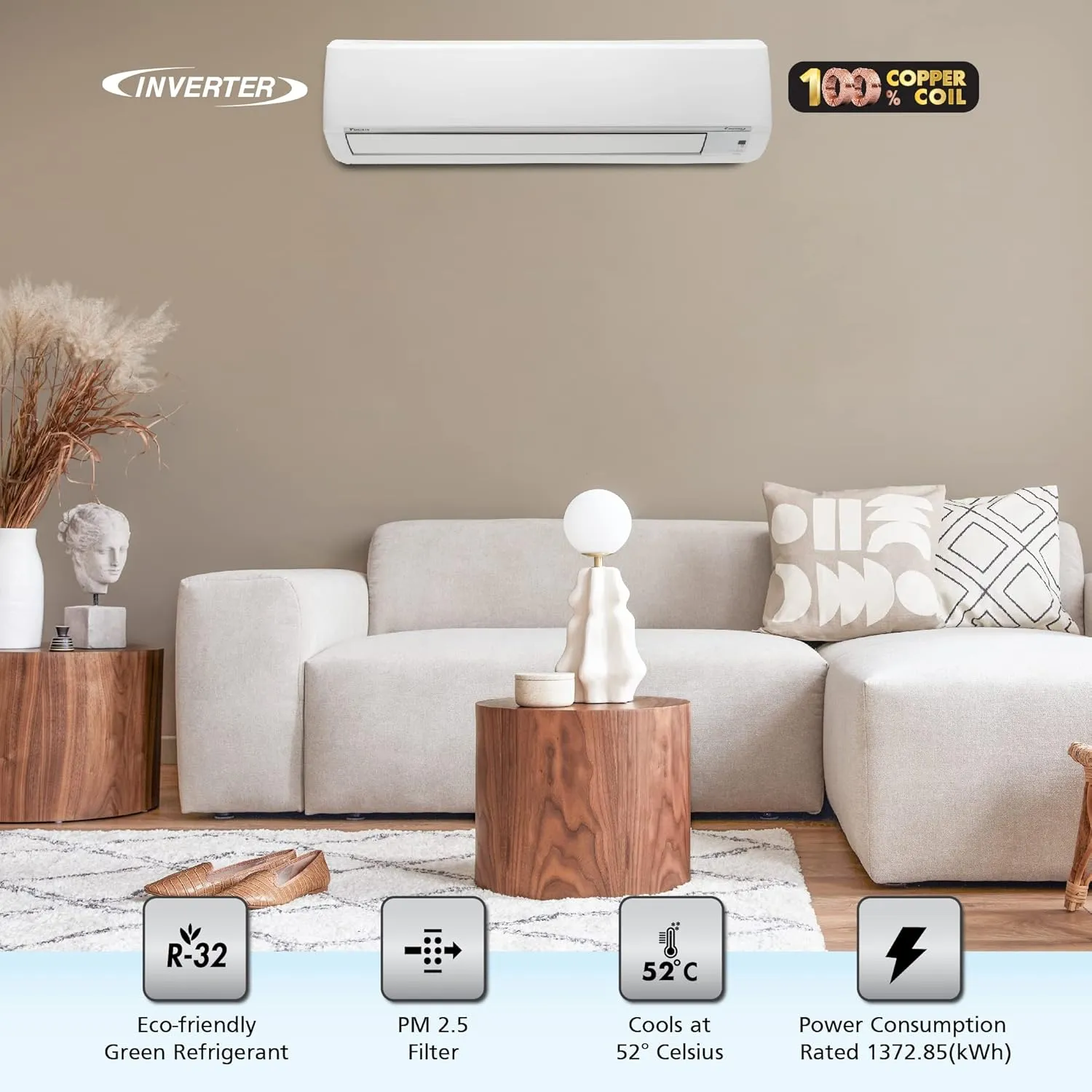 Daikin FTKL71UV16M 2.0 Ton 4 Star, Inverter Split AC