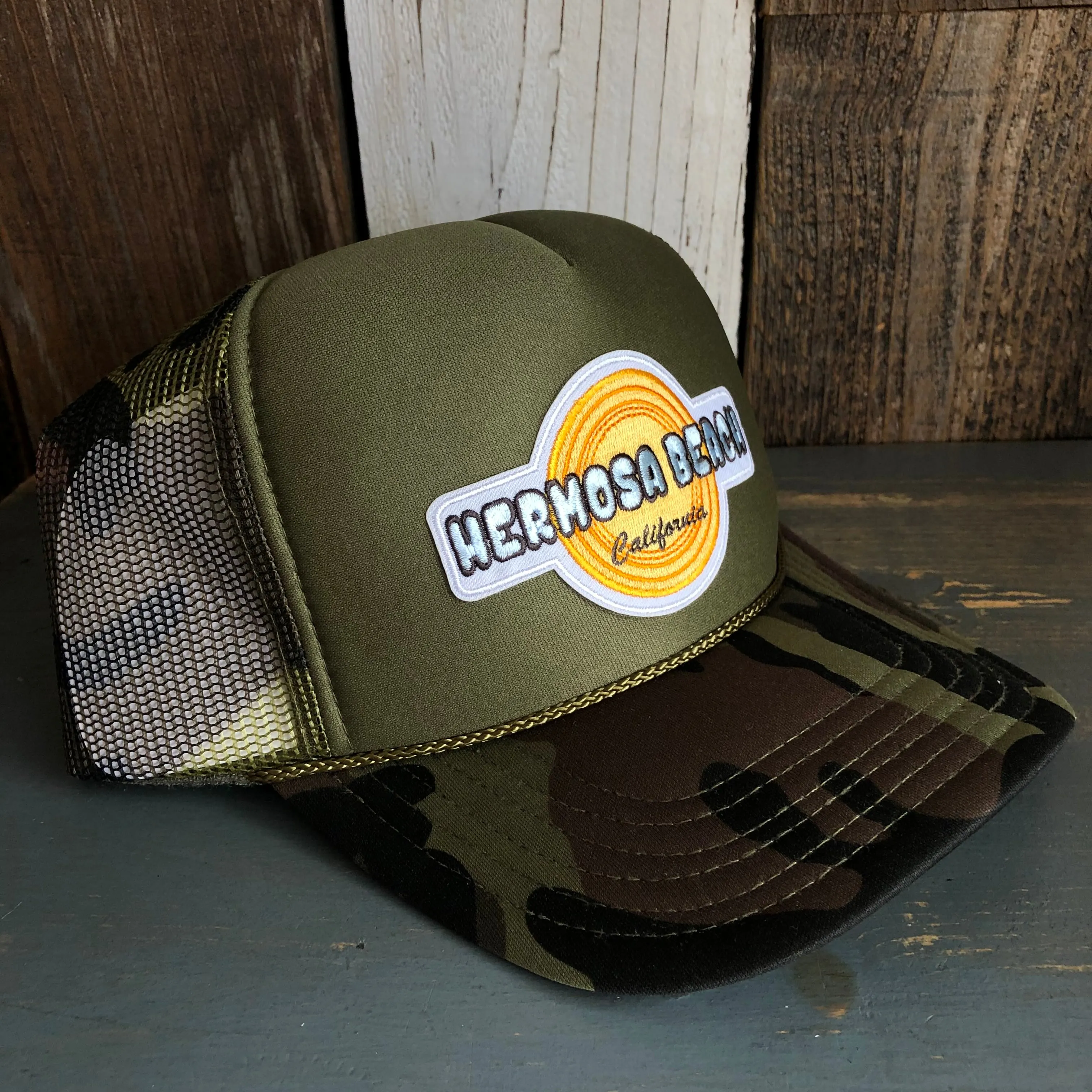 Hermosa Beach HIGH HEAT Trucker Hat - Camouflage/Olive