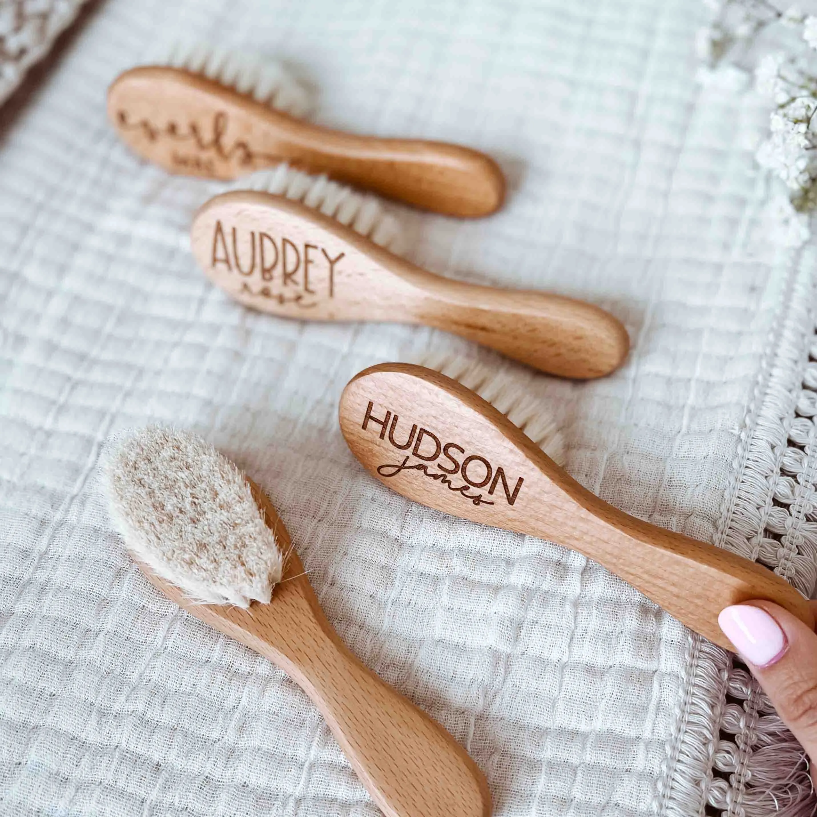 Personalized Wooden Baby Brush | Classic